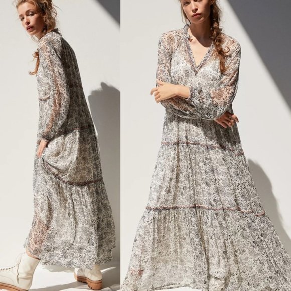 Anthropologie Boho Romilly Tiered Maxi Dress NWT - Picture 4 of 11